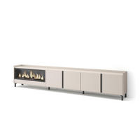 LOWBOARD, Beige, 315/35/61cm, Kamin mit Feuereffekt XXL - Beige, Holzwerkstoff (315/61/35cm) - Skraut Home