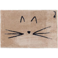 INDOOR FUßMATTE "Dory" mit Motiv "Katze" Beige 50 x 75 cm - Beige/Schwarz, Kunststoff/Textil (50/75cm) - MAD ABOUT MATS