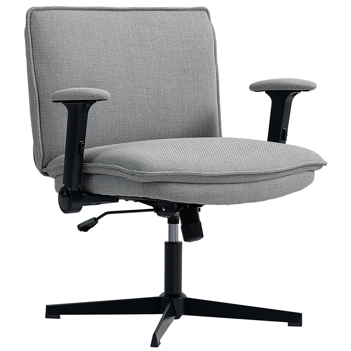 BÜROSTUHL DE-05193 Breiter Sitz & klappbare Armlehnen Grau - Grau, Metall (70/97/76cm) - ComfortXL