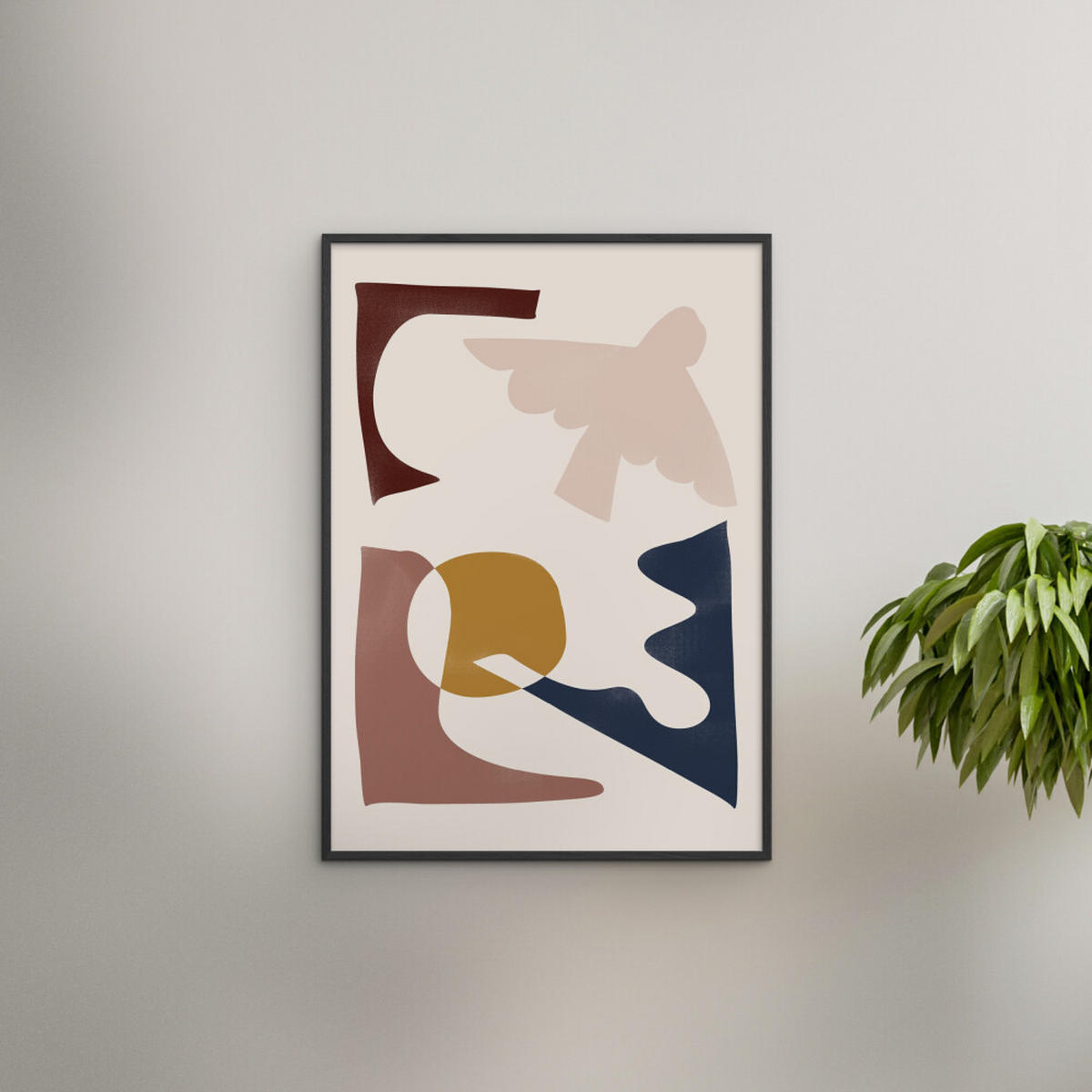 POSTER mit Rahmen Affordable Art Prints - Melloi - Multicolor/Schwarz, Holz/Papier (70/100cm) - Poster&Frame