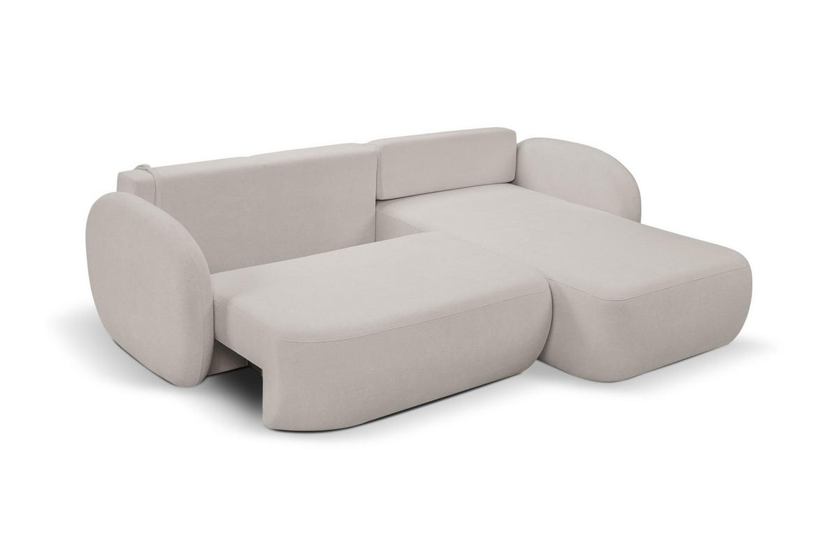 ECKSOFA Olena - Creme (Sicuro 65) - Creme, Holzwerkstoff (248/174cm)