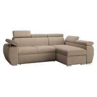 ECKSOFA Boston Mini, Seite: Rechts - 2R+LC - Chromfarben/Beige, Holz/Textil (255/170cm) - MIRJAN24
