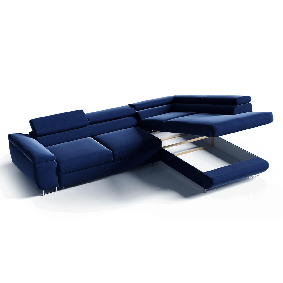 ECKSOFA Lyam 4 Sitzplätze Marineblau - Blau, Holzwerkstoff (271/201cm) - Petits-meubles