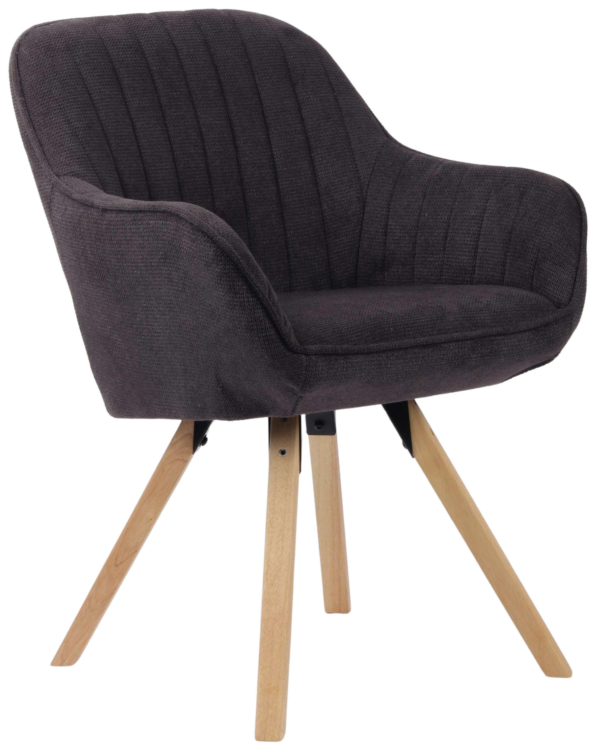 ESSZIMMERSTUHL Matera, drehbar - Dunkelgrau/Braun, Naturmaterialien/Textil (59/84/61cm) - Mr. Deko