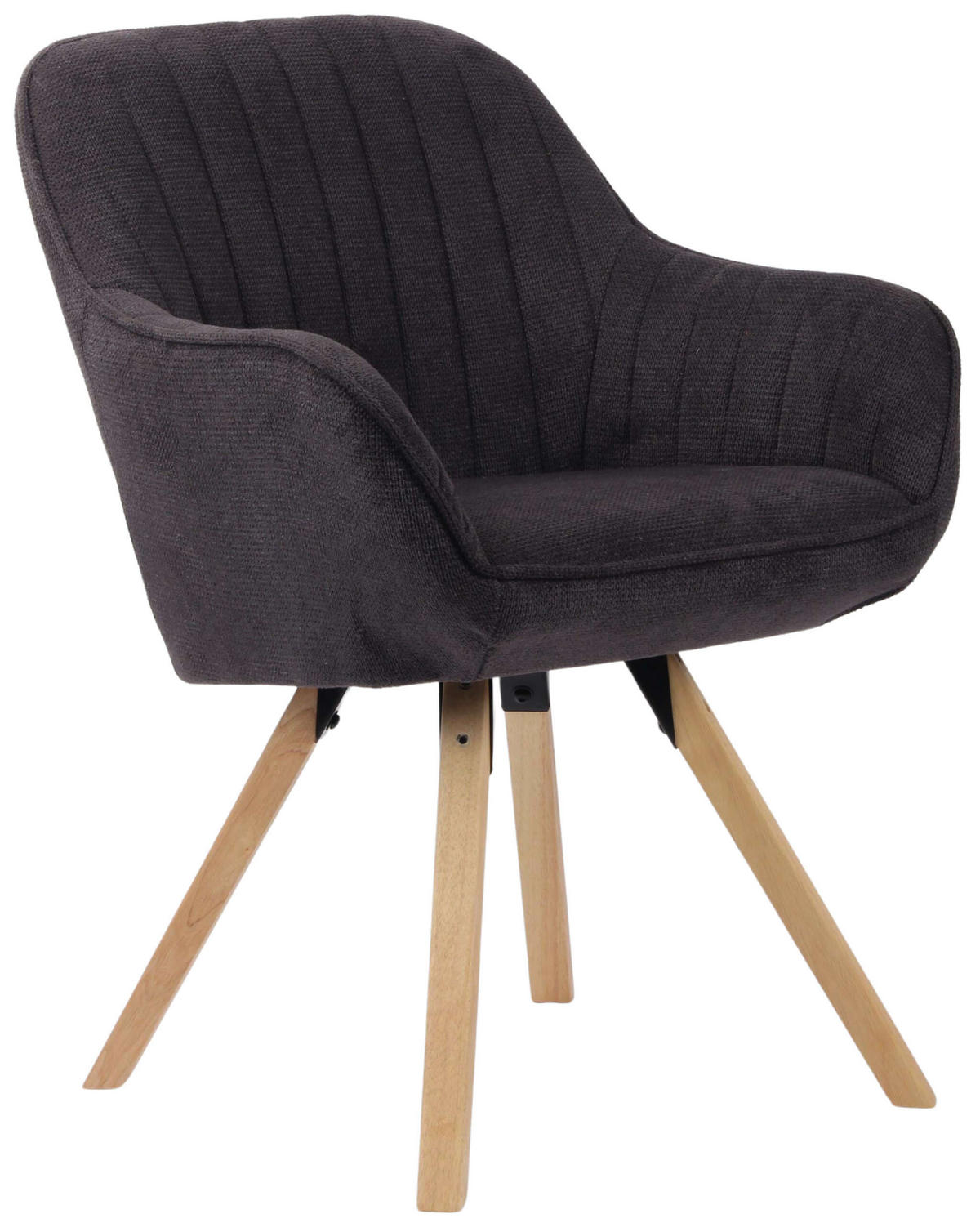 ESSZIMMERSTÜHLE Matera 2er-Set - Dunkelgrau/Naturfarben, Naturmaterialien/Textil (59/84/61cm) - Mr. Deko