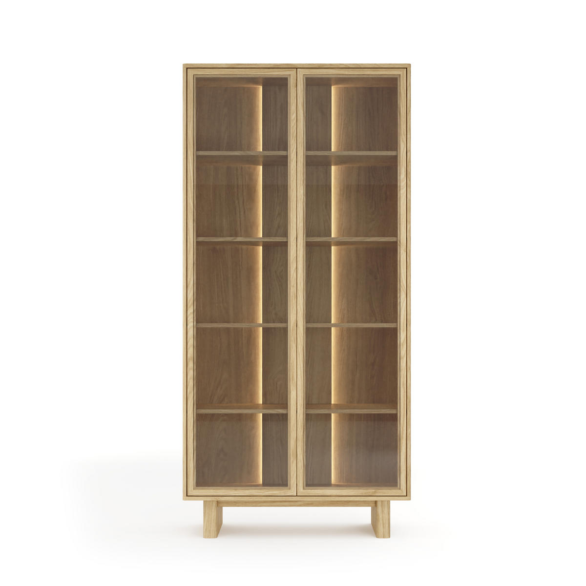 VITRINE: geölte Eiche, 93,5 x 194,8 x 38,1 cm - Eichefarben, Holzwerkstoff (93.5/194.8/38.1cm) - 3XE LIVING