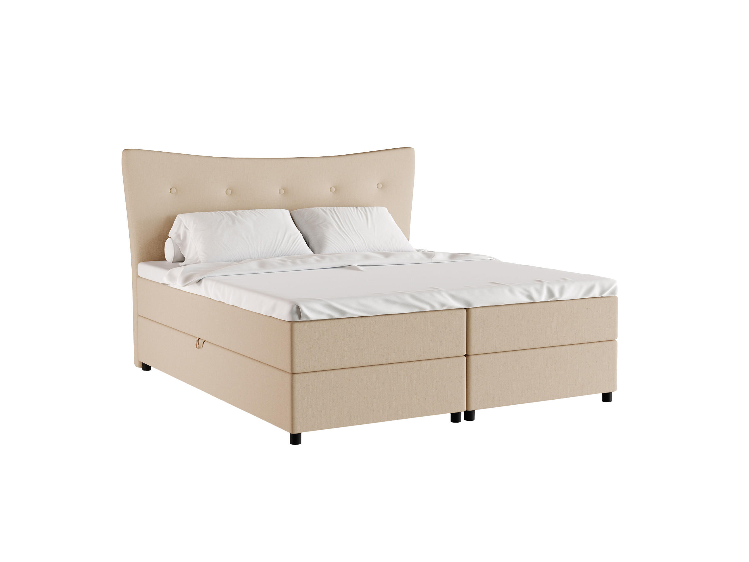 BOXBETT Nevada 180 x 200 cm Doppelbett mit hochwertiger Bonell-Matratze und Topper - Dunkelgrau - Dunkelgrau, Holz (180/200cm) - Homesy