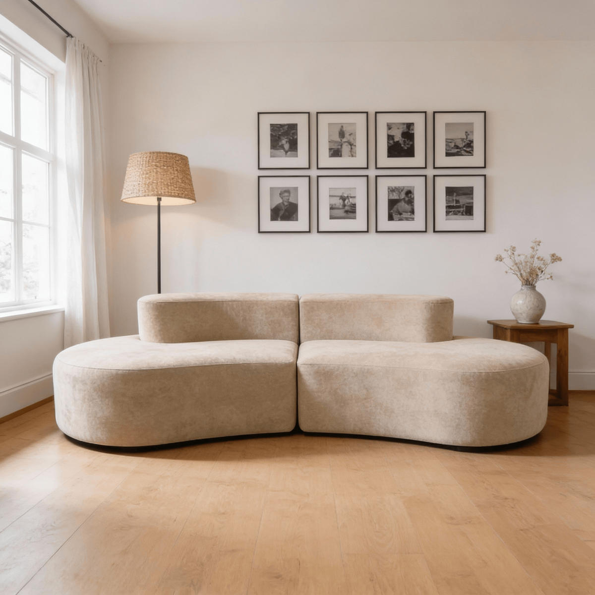 SOFA Lounge Sand 2-Sitzer - Beige, Textil (240/75/102cm) - COCO Living