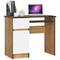 SCHREIBTISCH Eichefarben, Weiß 90x50x77 cm - Eichefarben/Weiß, Holzwerkstoff (50/90/77cm) - Akord