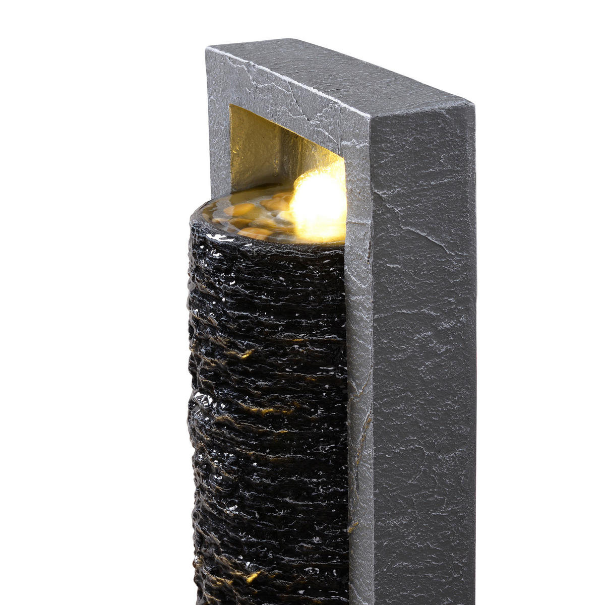 GARTENBRUNNEN Säule grau - Grau, Kunststoff (34/22/82cm) - Teamson Home