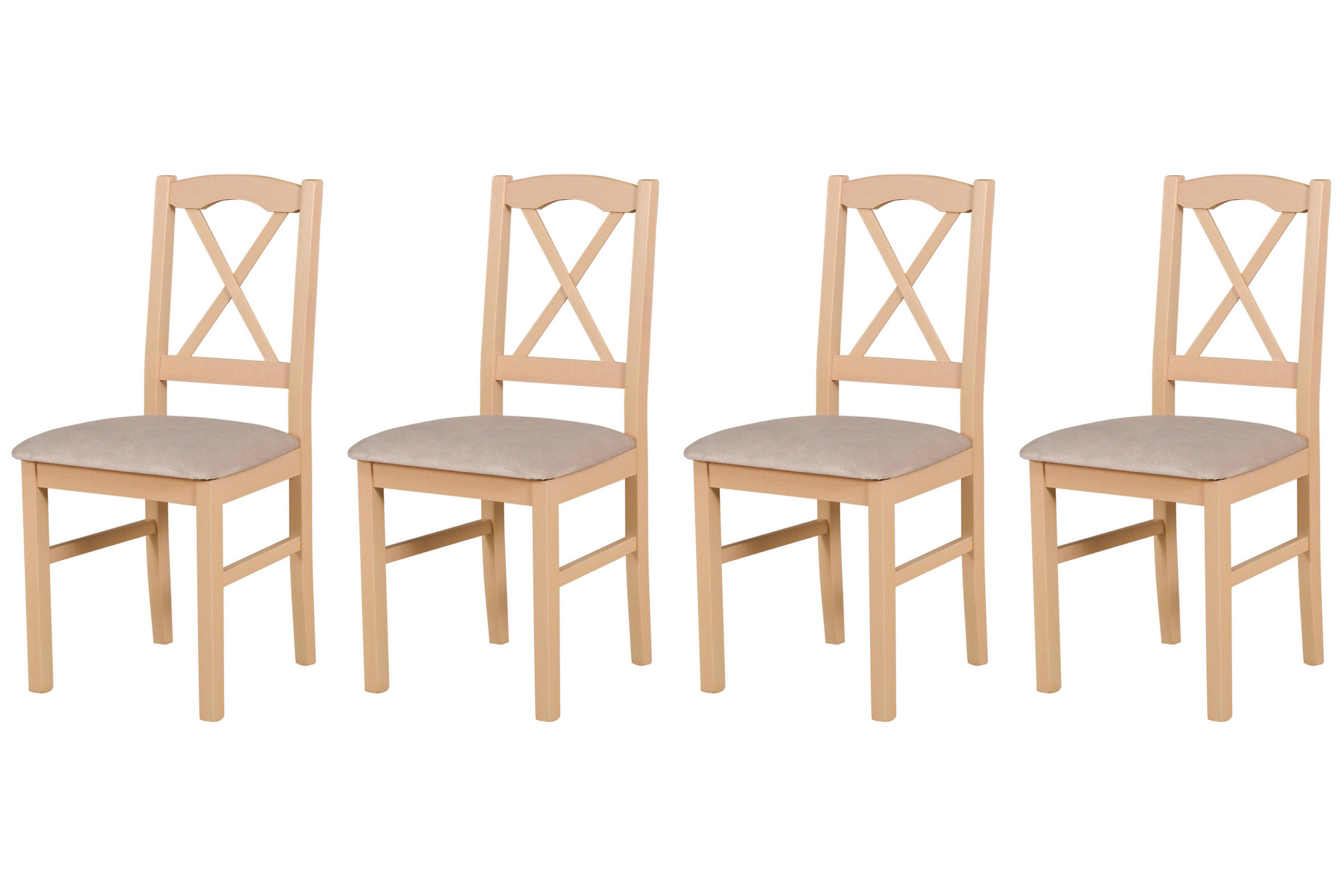 STUHL Nilo 11 (4er Set) - Sonoma Eiche/Cappuccino, Holz (43/94/40cm) - Leaf Design