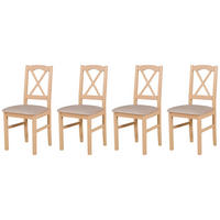 STUHL Nilo 11 (4er Set) - Sonoma Eiche/Cappuccino, Holz (43/94/40cm) - Leaf Design