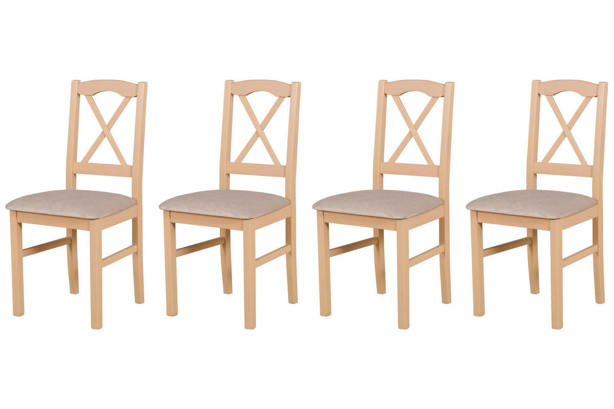 STUHL Nilo 11 (4er Set) - Sonoma Eiche/Cappuccino, Holz (43/94/40cm) - Leaf Design