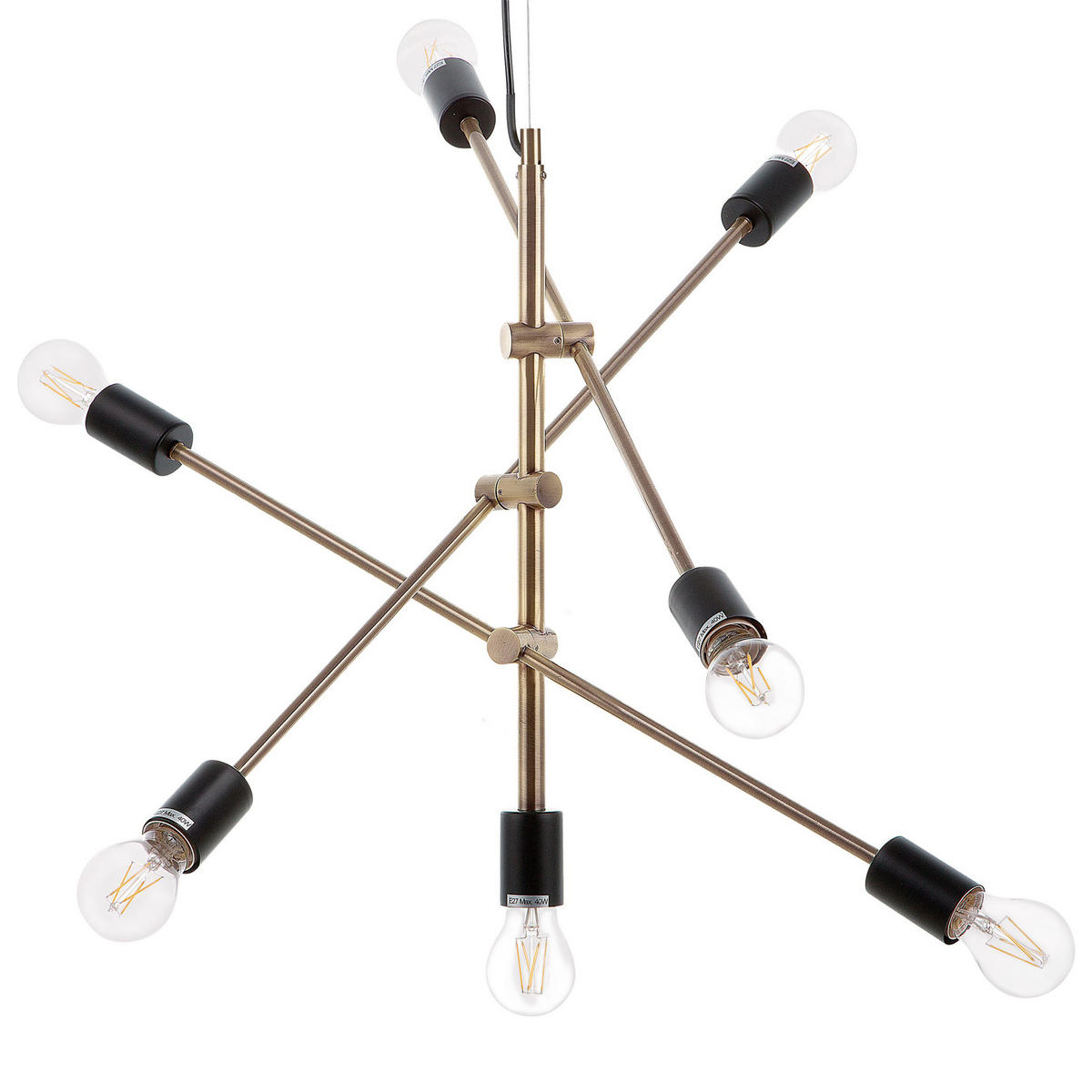 HÄNGELEUCHTE Cremera 74/52/126 cm - Messingfarben, Metall (74/52/126cm) - Beliani
