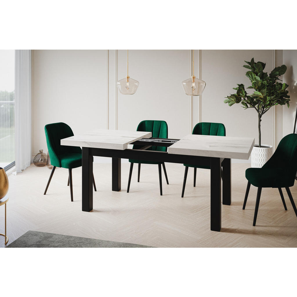 Thumbnail - Alpi-Möbel Esszimmertisch, Hellgrau, Schwarz, Holzwerkstoff, Rechteckig, U-Form, 80x78x120 cm, Esszimmer, Tische, Esstis...