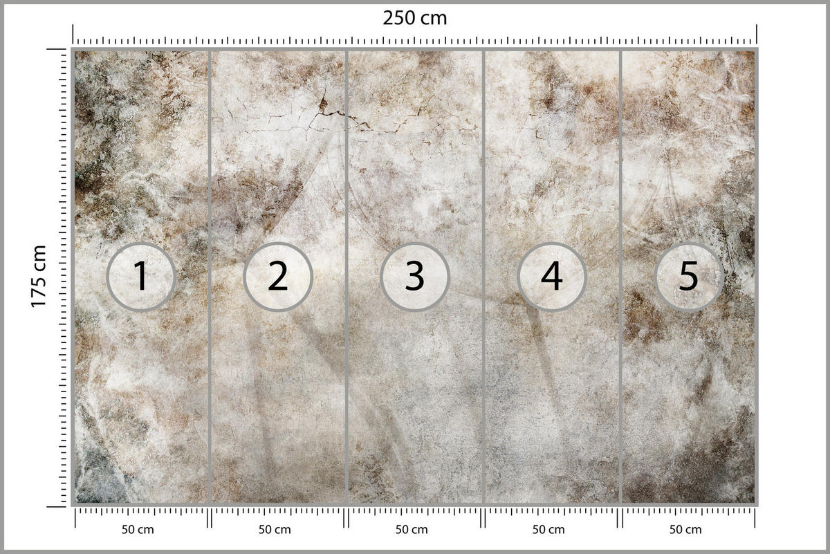 FOTOTAPETE für Schlafzimmer Abstraktion Löwenzahnsamen Beton Retro Beige 250x175 - Beige/Braun, Papier (250/175cm) - Muralo