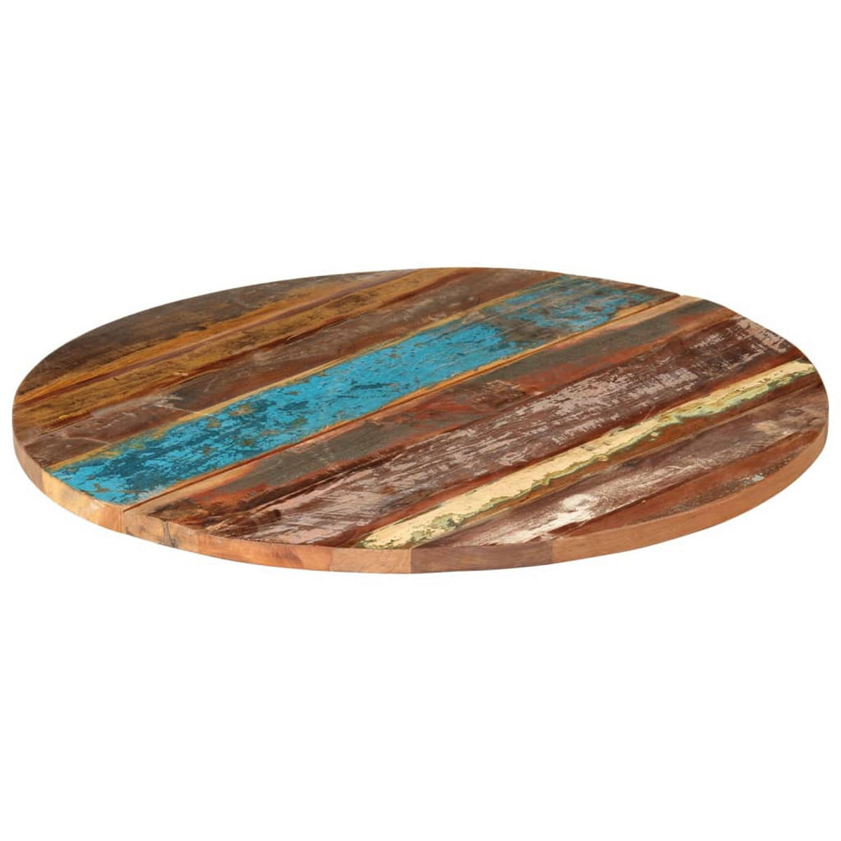 TISCHPLATTE Rund 80 Cm 25-27 Mm Altholz Massiv - Multicolor, Holz (80/80/2.5cm) - vidaXL