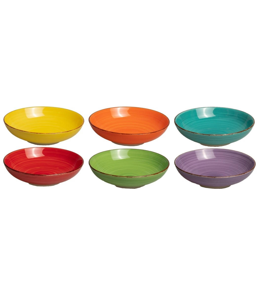 NUDELTELLER Pastateller Sunny Summer - ø 23 cm - 6 stücke - Multicolor, Keramik (23cm) - Studio Tavola