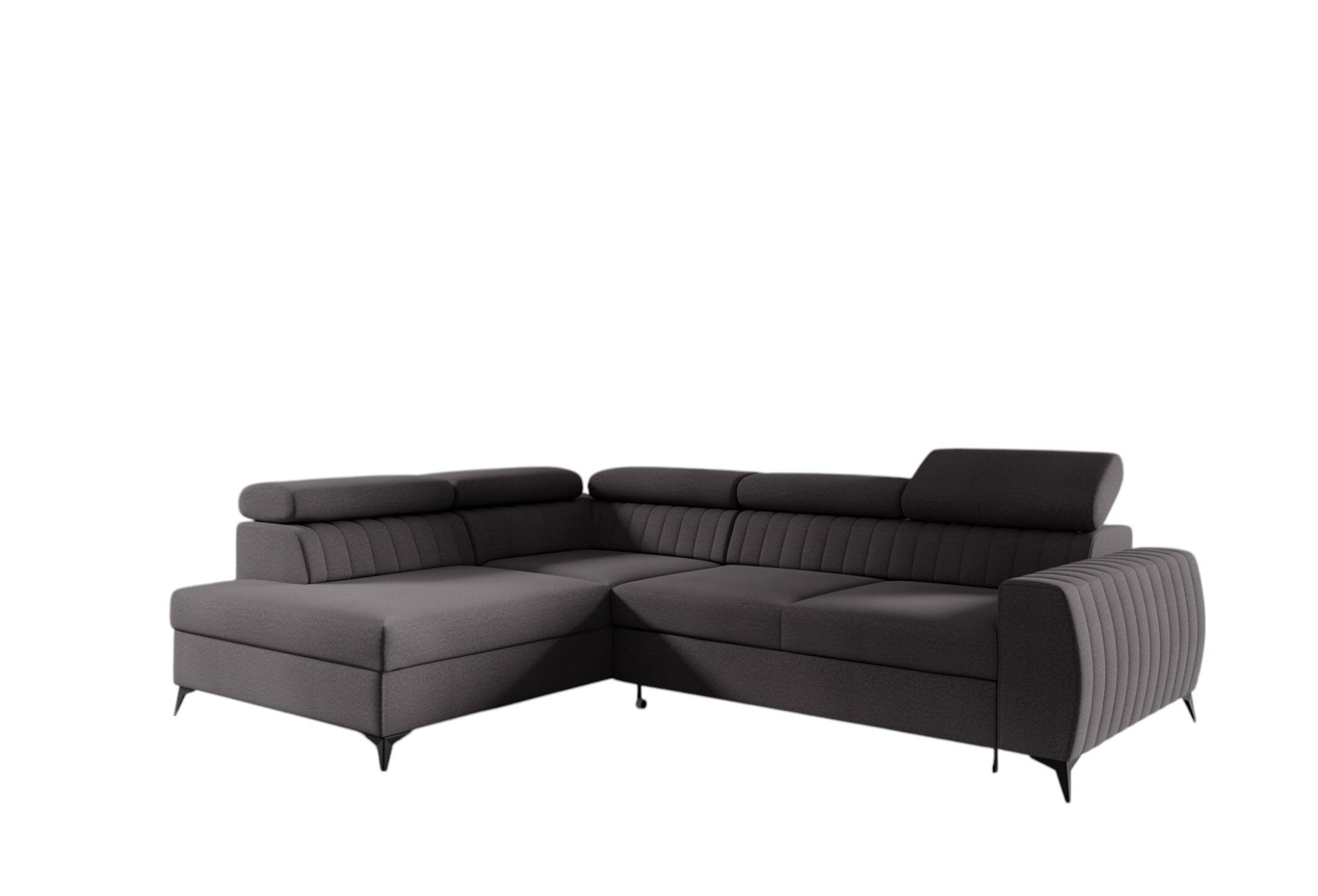 Fun Möbel Ecksofa Schwarz 270x200 cm