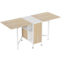 KLAPPTISCH Esstisch Beistelltisch Eiche Metallrahmen Küche Wohnzimmer Natur+Weiß - Naturfarben, Kunststoff (60/75/169cm) - HOMCOM