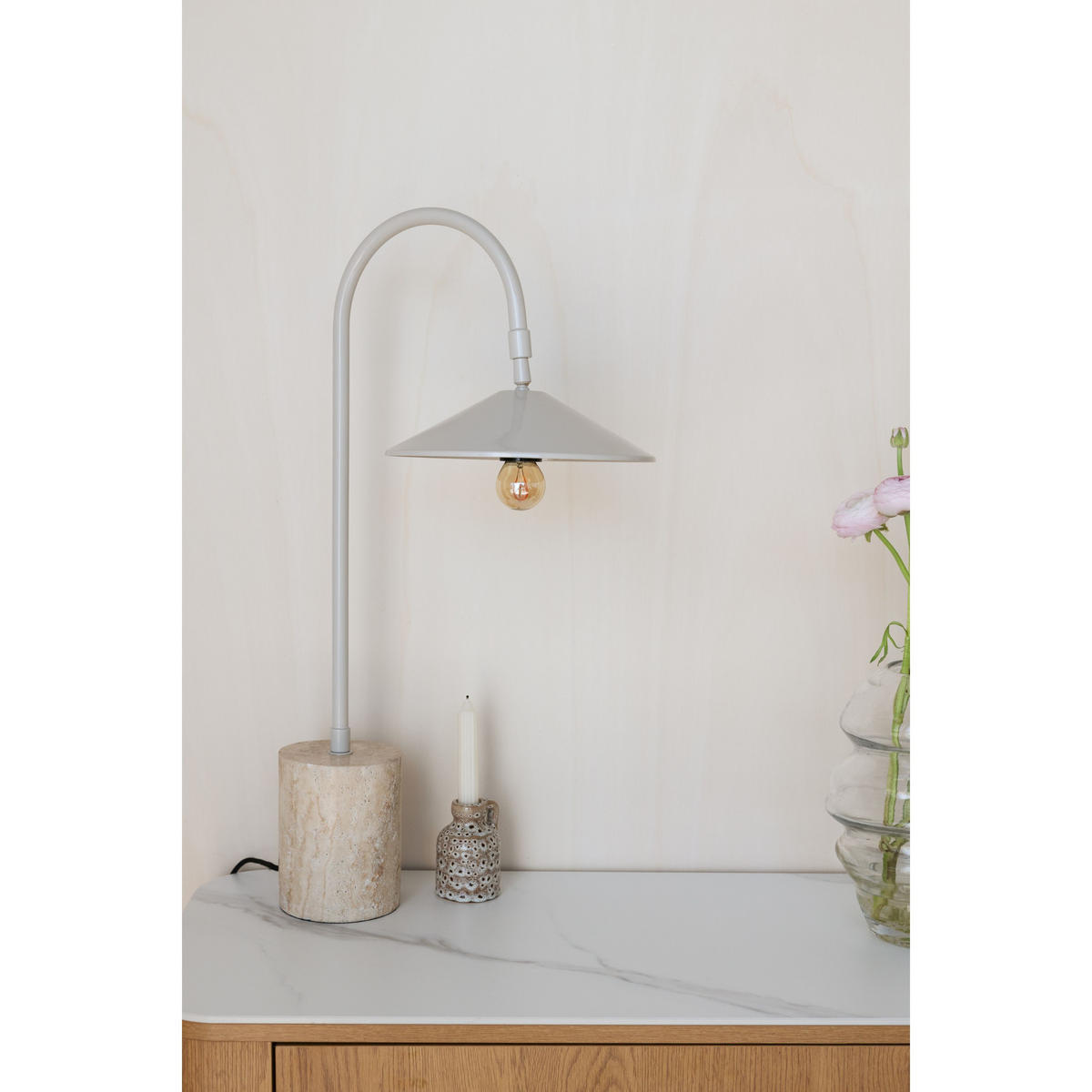 SCHREIBTISCHLAMPE Enno Schreibtischlampe Grau - Grau, Stein (39.5/24/66cm) - Housecraft Living