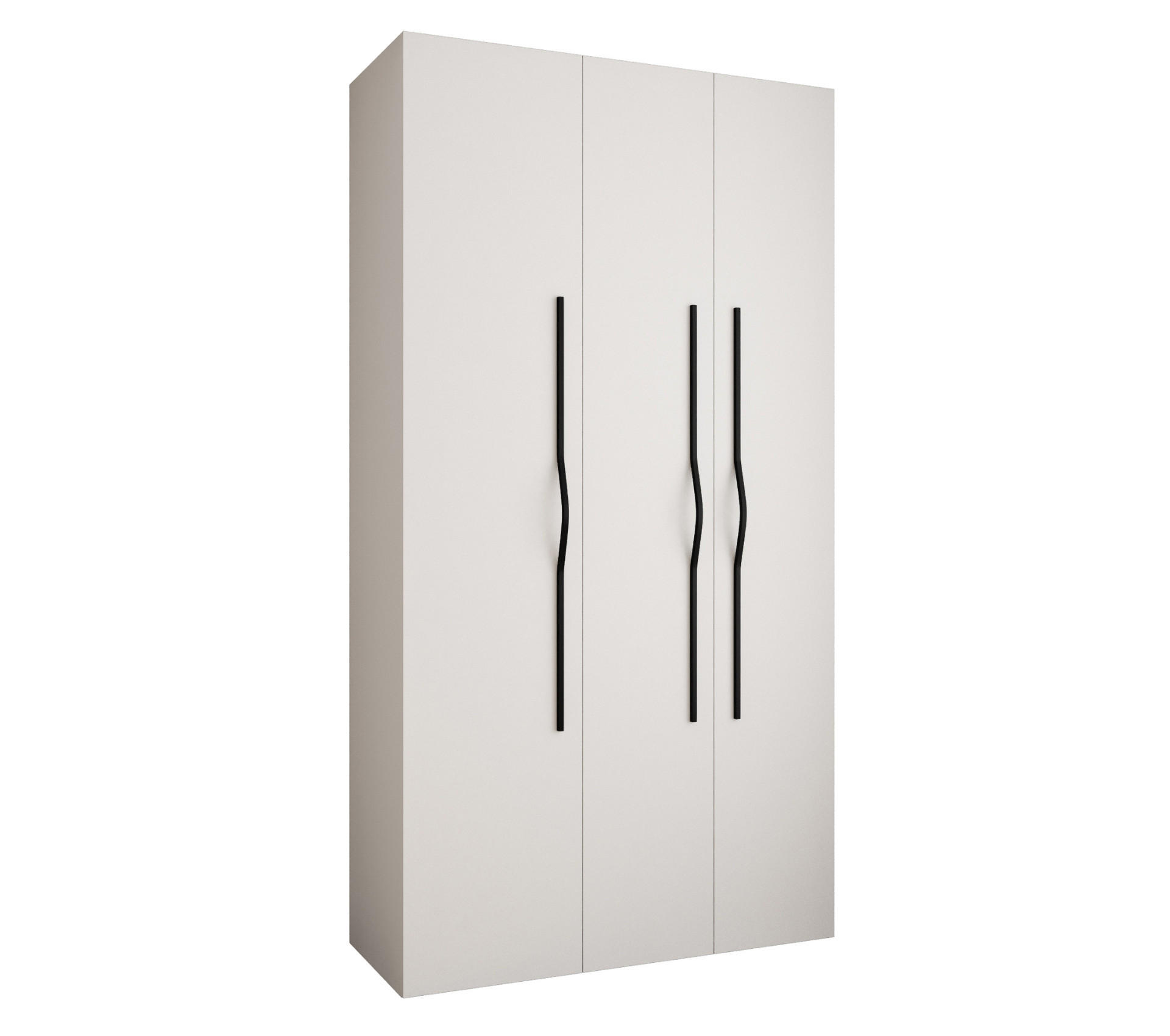 DREHTÜRENSCHRANK 245,5/130/50 3-türig - Schwarz/Weiß, Holz/Metall (130/245.5/50cm) - Abiks Möbel