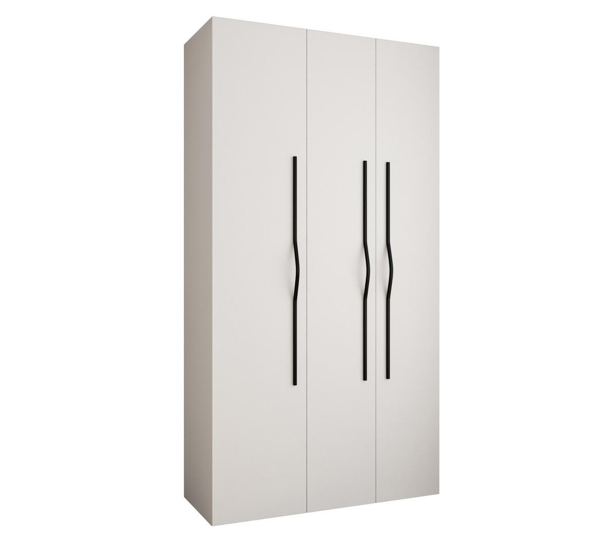 DREHTÜRENSCHRANK 245,5/130/40 3-türig - Schwarz/Weiß, Holz/Metall (130/245.5/40cm) - Abiks Möbel