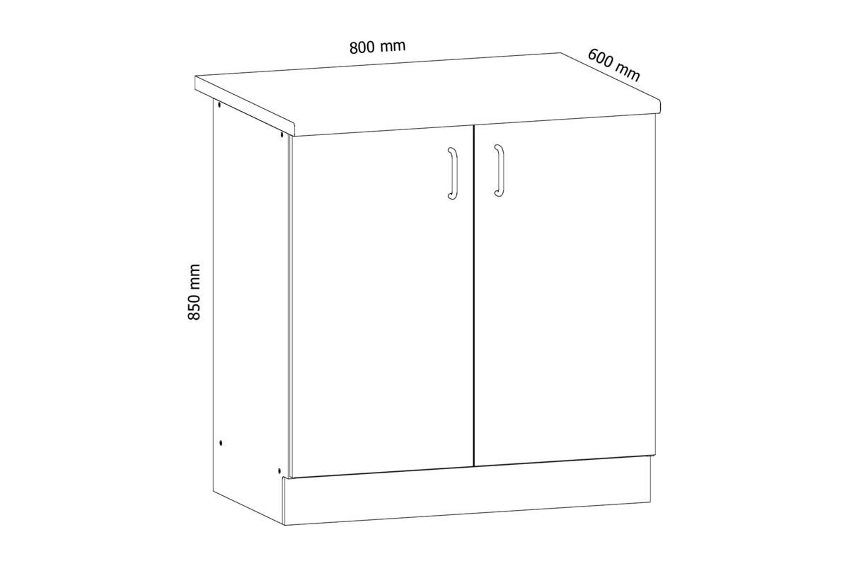 UNTERSCHRANK D80 – Sycylia Milano – Platzsparende Lösungen für jede Küchengröße – Milano / Walnuss - Walnussfarben, Holzwerkstoff (80/82/47cm) - ROYAL24_MARKT