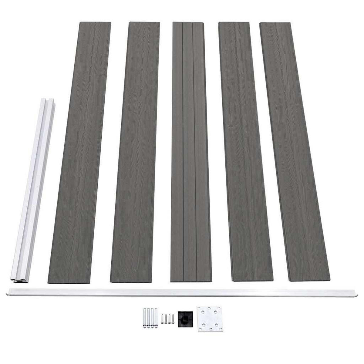 GARTENZAUN Wpc 175/105 Cm Grau - Grau, Holzwerkstoff (175/105cm) - vidaXL