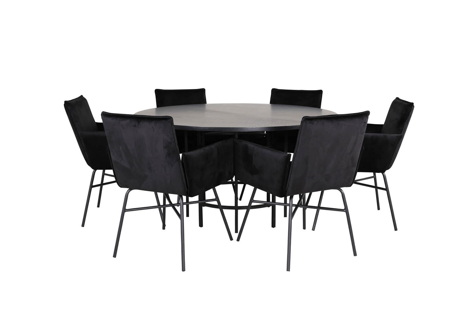 TISCHGRUPPE Schwarz - Schwarz, Holzwerkstoff (140/74/140cm) - ebuy24