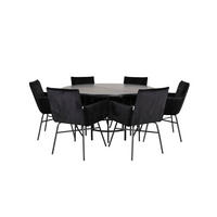 TISCHGRUPPE Schwarz - Schwarz, Holzwerkstoff (140/74/140cm) - ebuy24