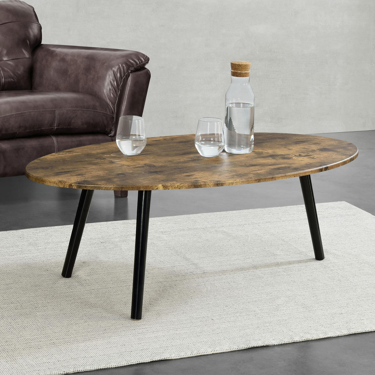 COUCHTISCH Viborg 110/60/40 - Schwarz, Holzwerkstoff (60/110/40cm) - [en.casa]