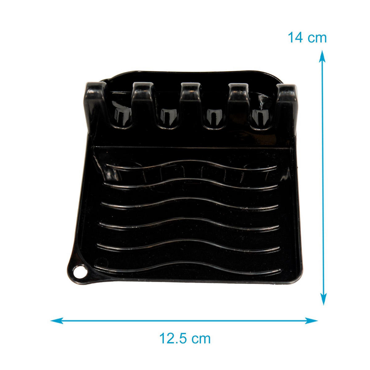 KOCHLÖFFELABLAGE - Schwarz, Kunststoff (12.5/4.8/14cm) - Intirilife
