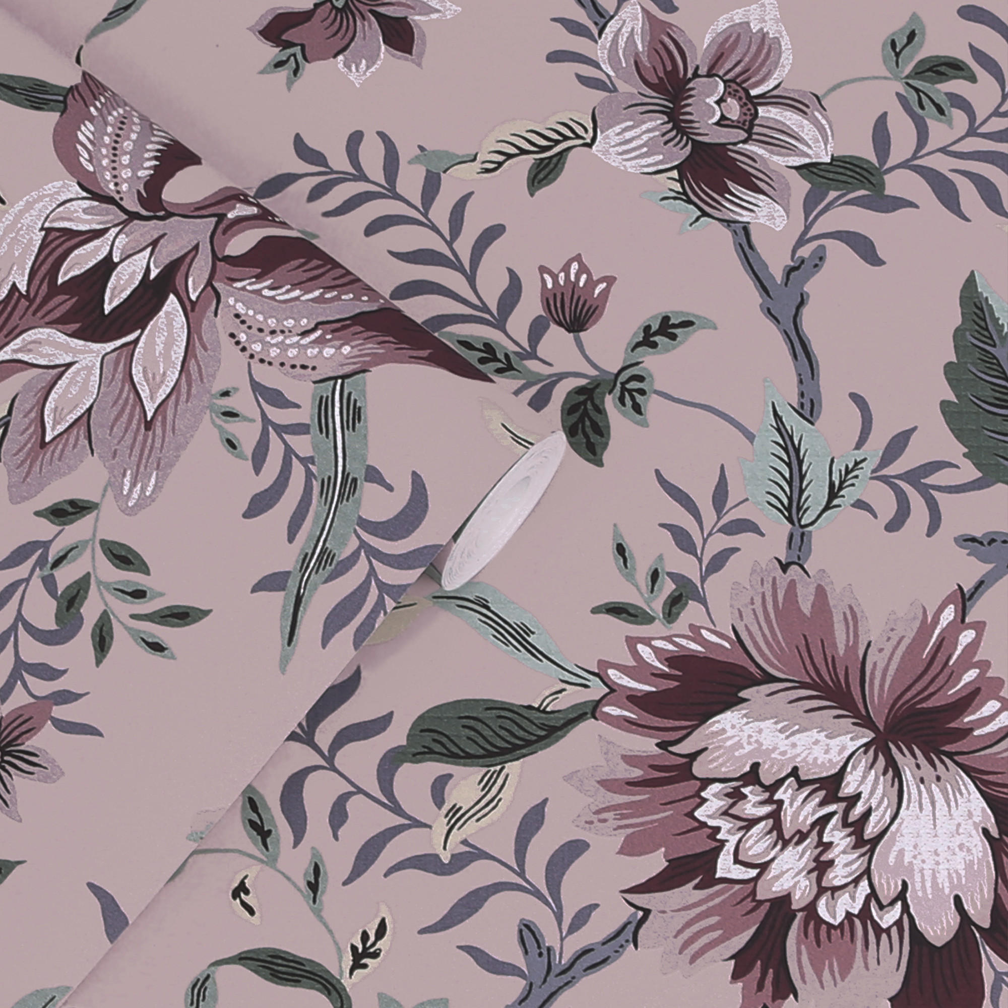VLIESTAPETE Edita Garden Pale Blackberry Vliestapete - Schwarz, Papier/Kunststoff (52/52cm) - Graham & Brown