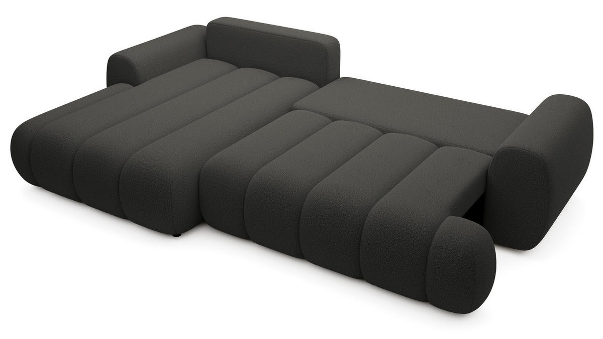 ECKSOFA mit Bettkasten Puro 270 cm, Links, Dunkelgrau - Dunkelgrau, Holz (272/168cm) - Emporius