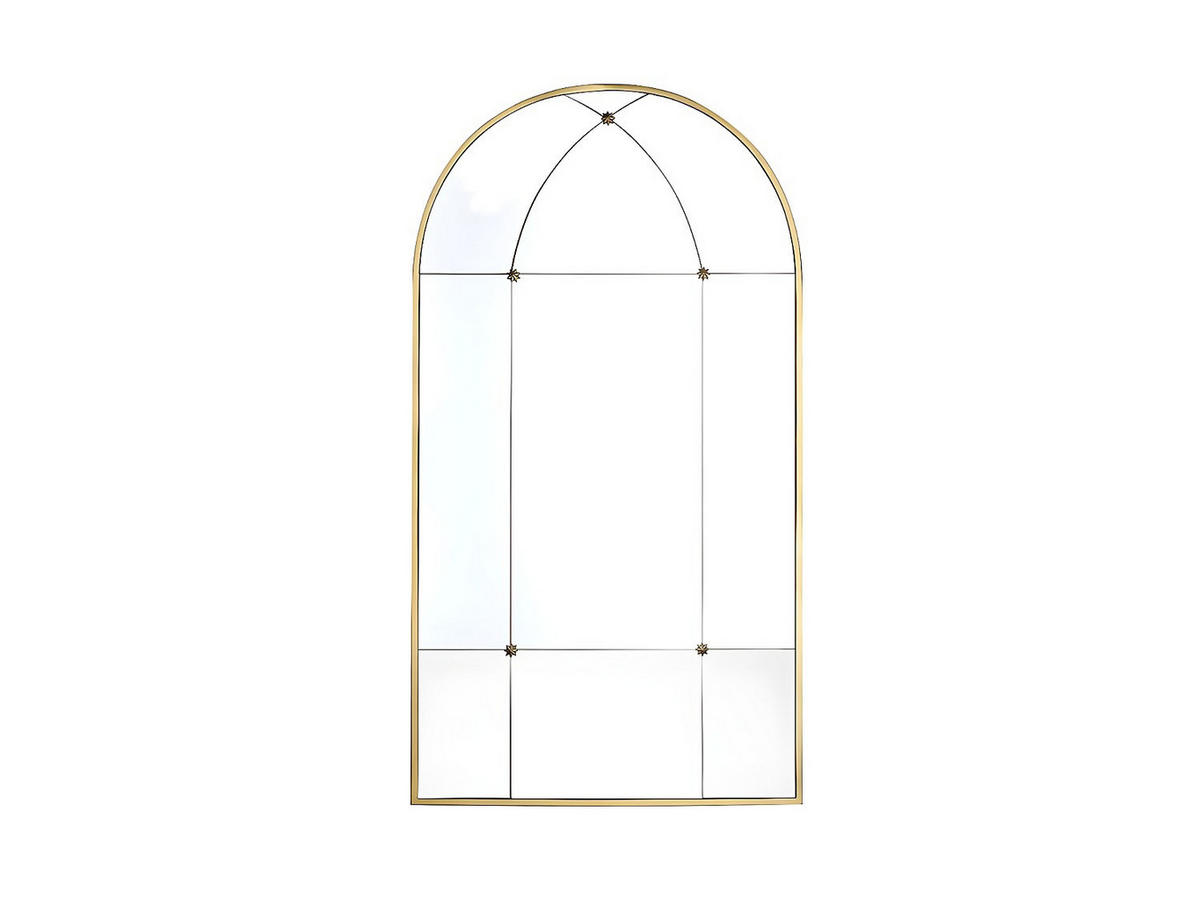 METALLENER Fensterspiegel – B 80 x H 150 cm – Antikgold – PALMYRE - Goldfarben, Glas (80/150/2cm) - Vente-Unique