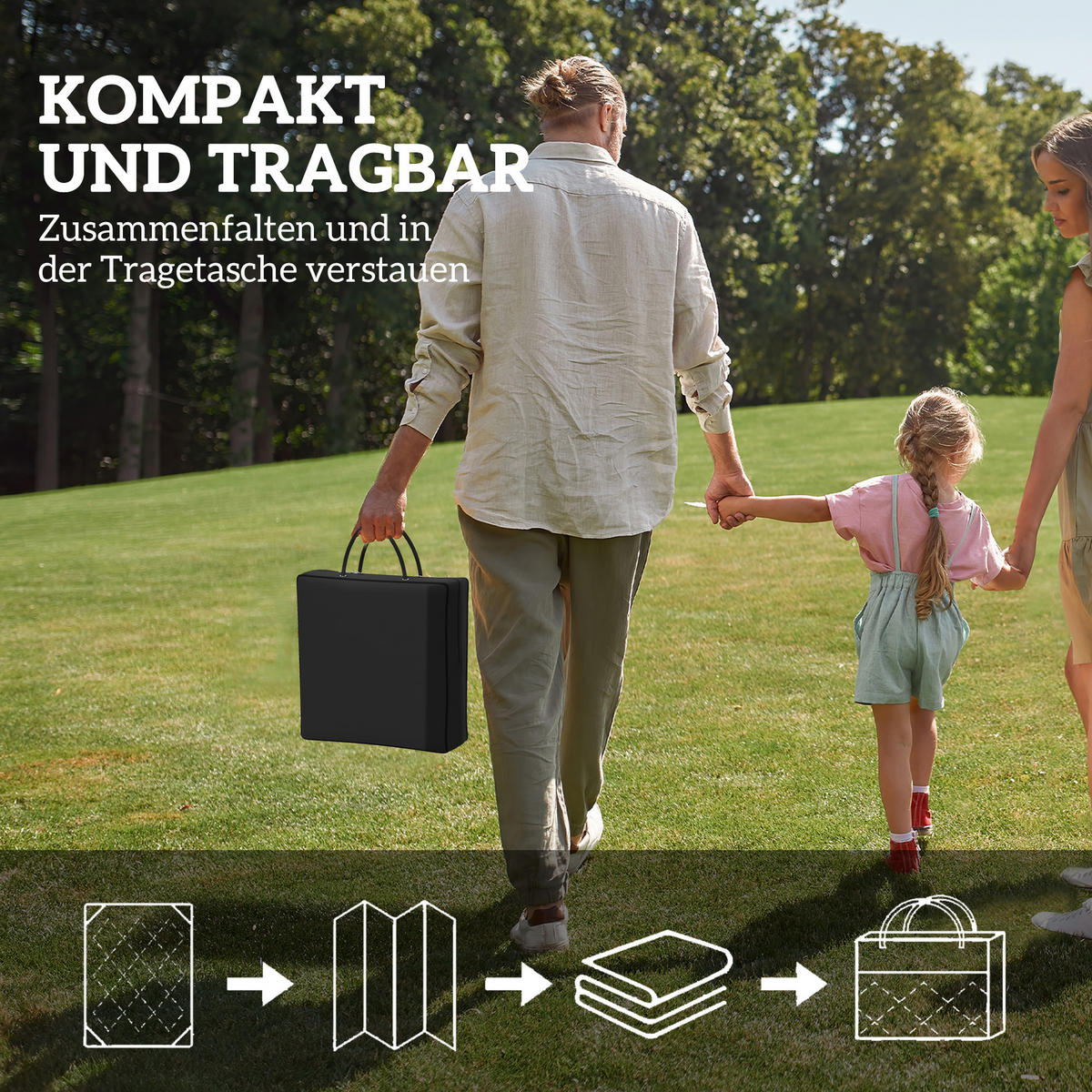 OUTDOOR-TEPPICH robuster Wetterfest Outdoorteppich - Blau, Kunststoff (274/182cm) - Outsunny