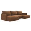 WOHNLANDSCHAFT Strukturstoff Stoff Orange - Terra cotta/Schwarz, Kunststoff/Textil (290/86/148cm) - Makamii