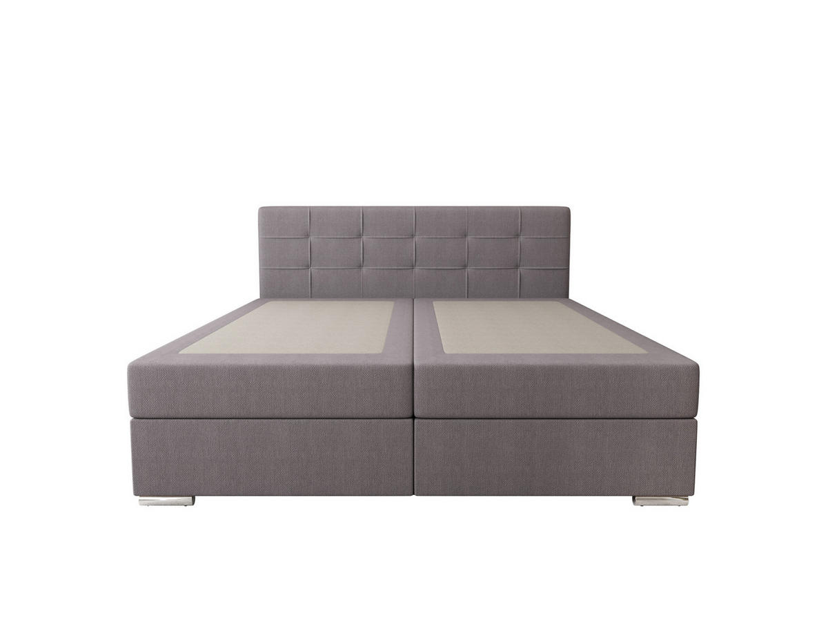 BOXBETT ZILANO 1 mit Matratze H3 und Topper 160x200 Cosmic 160 - Hellgrau, Holz/Textil (160/200cm) - Bedante