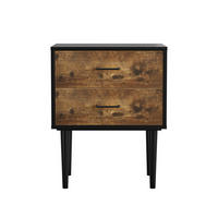 NOČNÍ stolek 51/38/66 cm antická hnědá z MDF se dvěma zásuvkami - hnědá, kompozitní dřevo (38/66/51cm) - OKWISH