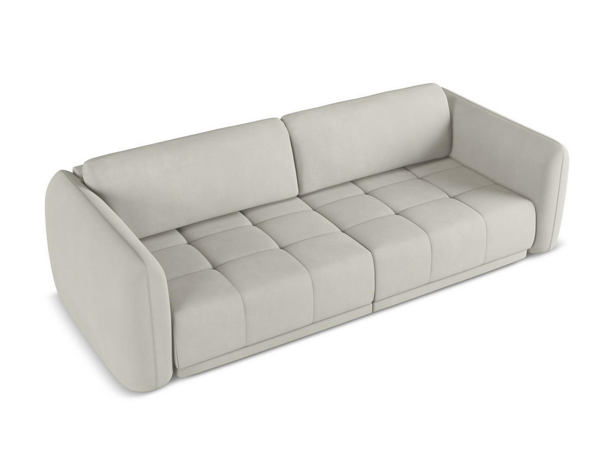 4-SITZER-SOFA Chenille Stoff Beige - Beige/Schwarz, Kunststoff/Textil (250/74/105cm) - Makamii
