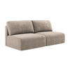3-SITZER SOFA mit Schlaffunktion Chenille Stoff Beige - Beige/Schwarz, Kunststoff/Textil (216/79/102cm) - Makamii