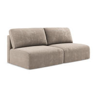 3-SITZER SOFA mit Schlaffunktion Chenille Stoff Beige - Beige/Schwarz, Kunststoff/Textil (216/79/102cm) - Makamii