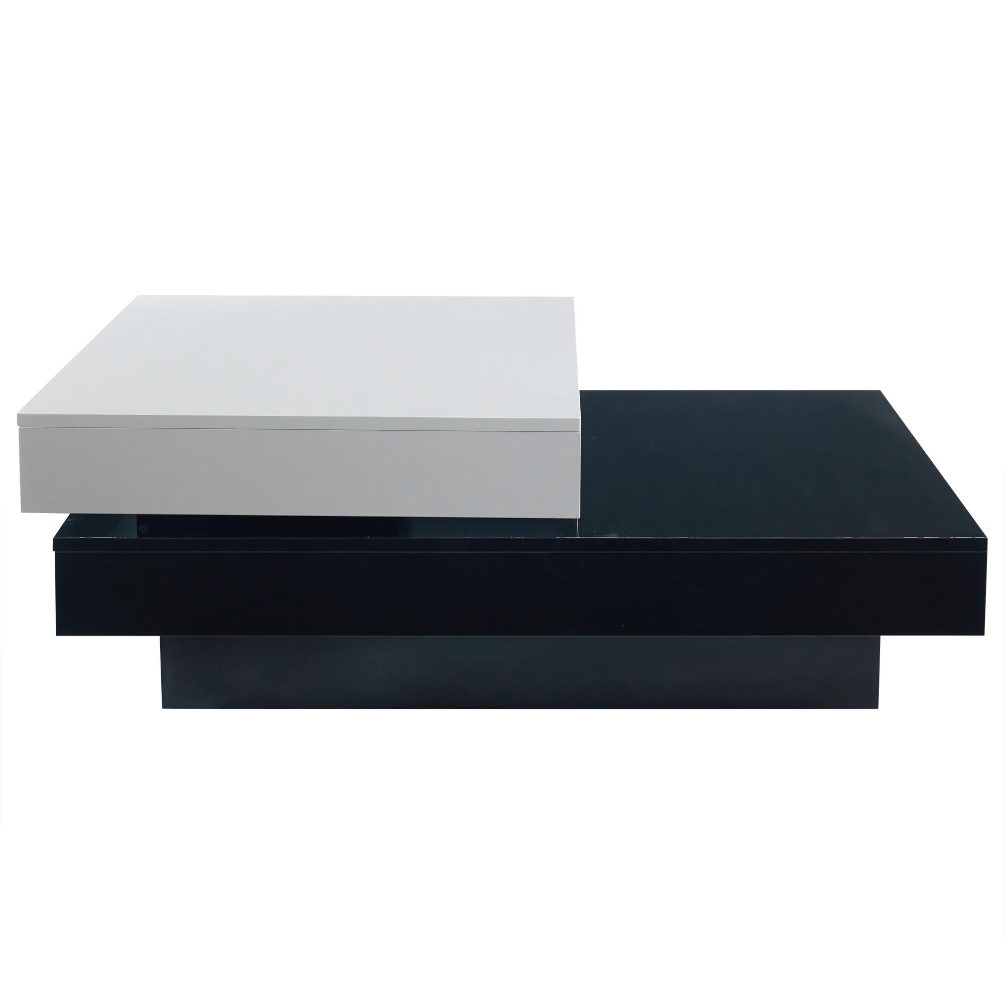 COUCHTISCH Weiß/Schwarz 103/60/35,5 cm drehbar - Weiß, Holzwerkstoff (60/103/35.5cm) - PANGIVO