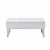 COUCHTISCH FLOWER/ 110x55cm - Weiß und verchromtes Metall - Weiß, Holzwerkstoff (100/64/63cm) - Weber Industries