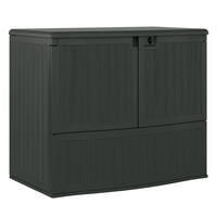 GARTENSCHRANK 738 Liter in Barhöhe mit aufklappbarer Arbeitsfläche, zwei Fronttüren und Camlock-Schloss, 124 × 77 × 105 cm, anthrazit - Braun, Kunststoff (80/175/120cm) - Suncast