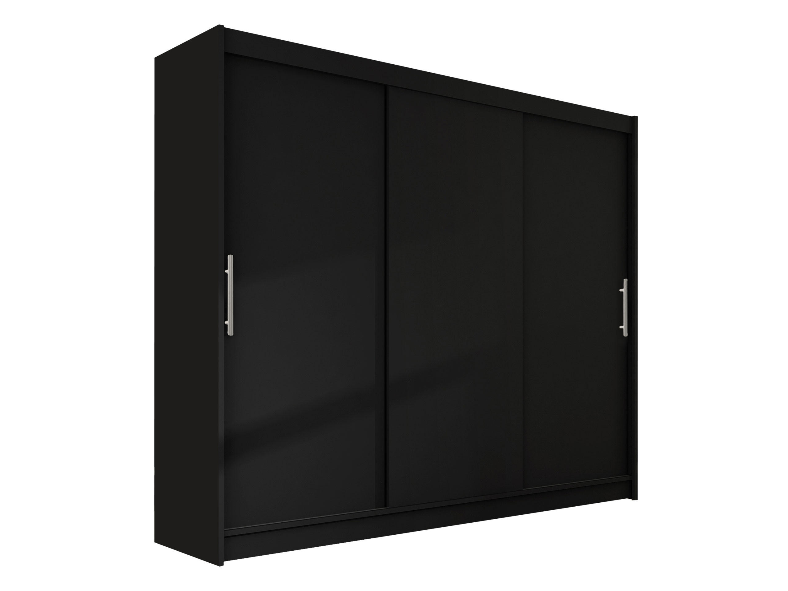 KLEIDERSCHRANK Aston II - Silberfarben/Schwarz, Holzwerkstoff/Kunststoff (250/215/58cm) - MIRJAN24