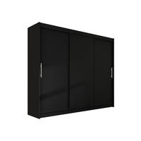 KLEIDERSCHRANK Aston II - Silberfarben/Schwarz, Holzwerkstoff/Kunststoff (250/215/58cm) - MIRJAN24