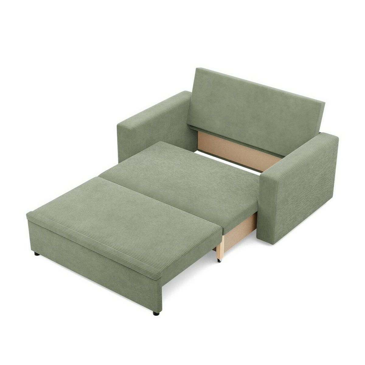 SOFA Neo mit gerader Armlehnen olivgrün - Olivgrün, Textil (148/90/87cm) - SIMKAM Furniture