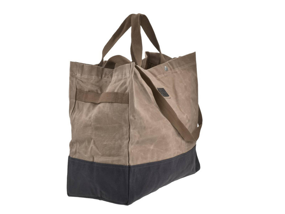 KAMINHOLZTASCHE Neelum khaki aus 12oz Canvas 20/49/39 cm - Braun, Textil (20/39/49cm) - BAREBONES